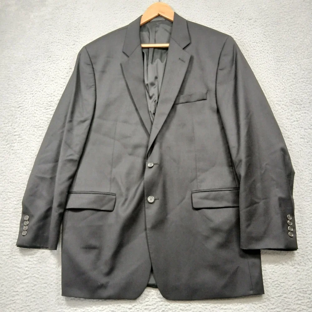 Lauren Ralph Lauren Blazer Mens 46L Charcoal Wool‎ Two Button Sport Coat